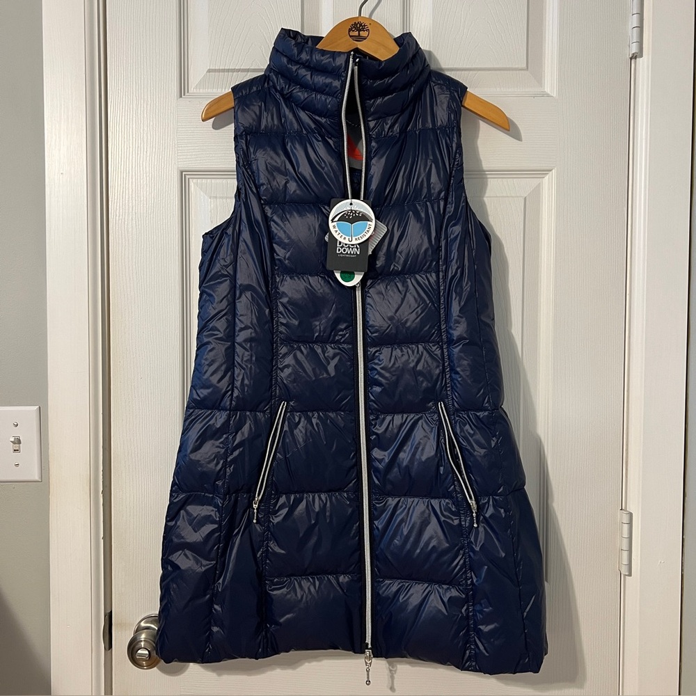 NWT Ny Anorak Midnight Navy Long Puffer Vest - S